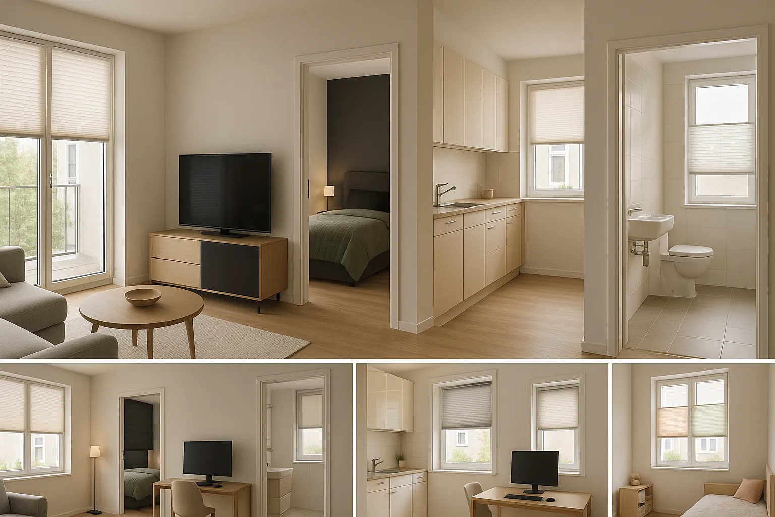 Plissee-Lösungen für Wohnräume – Empfehlungen für Wohnzimmer, Schlafzimmer, Küche, Bad, Homeoffice und Kinderzimmer Plissee Lösungen für Wohnräume mit transluzenten und dimmenden Varianten im Wohnzimmer, Wabenplissees im Schlafzimmer, feuchtraumgeeigneten Plissees in Küche und Bad, blendfreier Top-Down Bottom-Up Lösung im Homeoffice und kindersicherer schnurloser Bedienung im Kinderzimmer